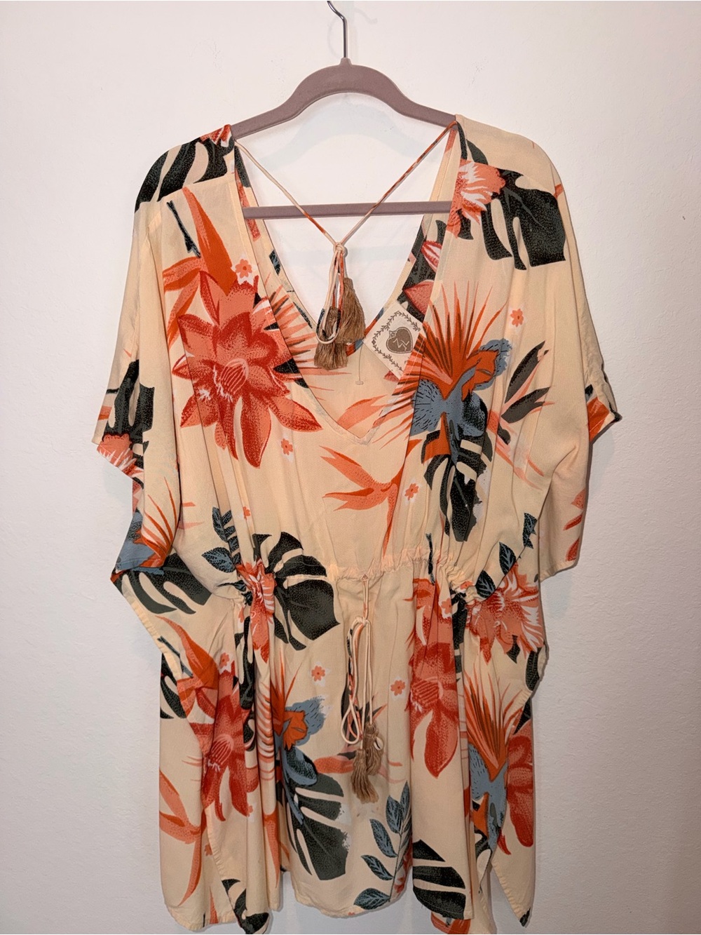 Z&L Europe Tropical Floral Kaftan Beach Cover Up XL